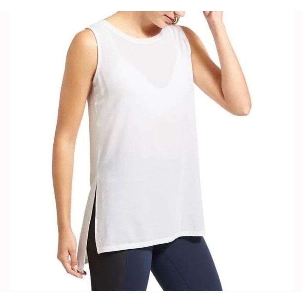 Athleta Threadlight Split Side Tank Top White Wor… - image 8